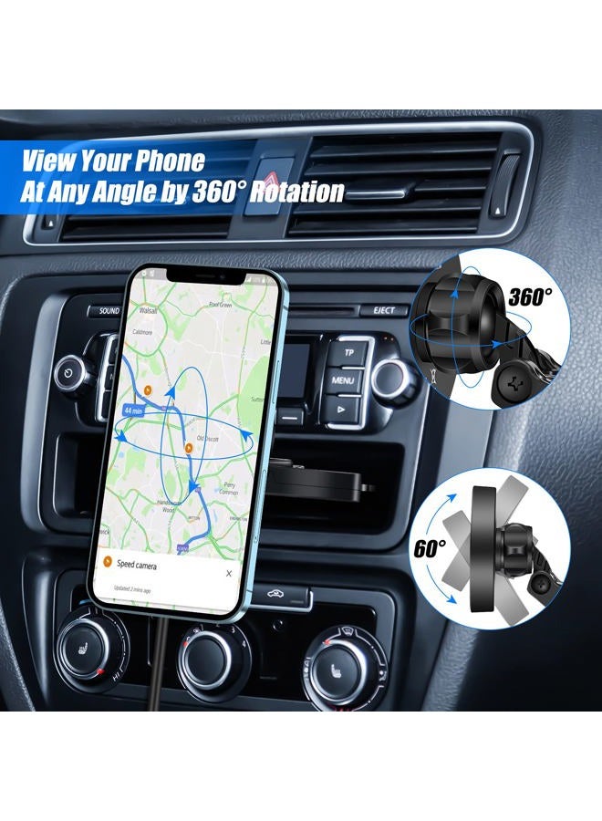 Piosoo 15W Magnetic Wireless Car Charger CD Slot Mount for iPhone 13/13 Pro/13 Pro Max/13 mini/12/12 Pro/12 Pro Max,Powerful Suction Auto-Alignment Mag-Safe Car Mount, Compatible with Mag-Safe Cases - Image 4