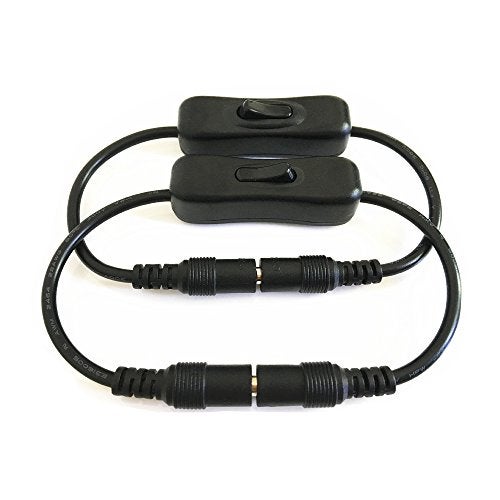 HUALAND dc Inline Switch Manual Inline DC Power Switch Extension Cable Male to Female 5.5mm x 2.1mm Barrel for LED Strip 5050 3528 2835, Light and Other Low Voltage Applica tions 30cm/11.81inch - Image 1