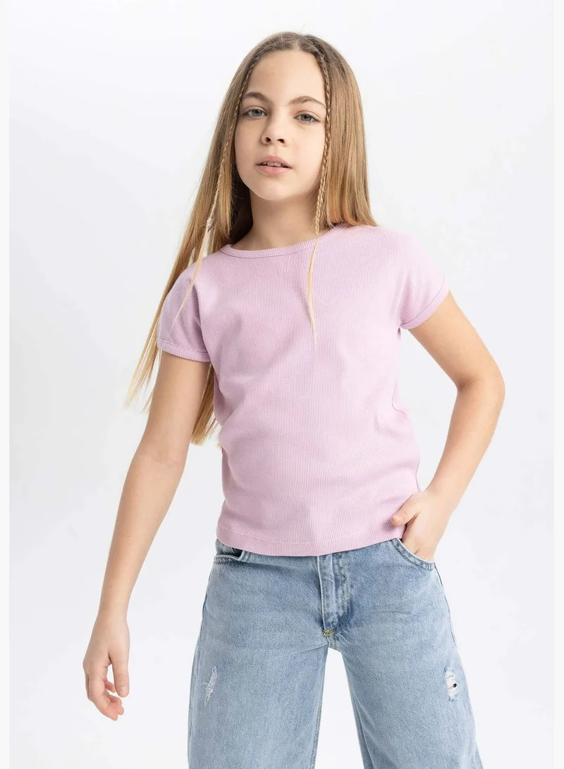 DeFacto Girl Knitted Short Sleeve Body Slim Fit
