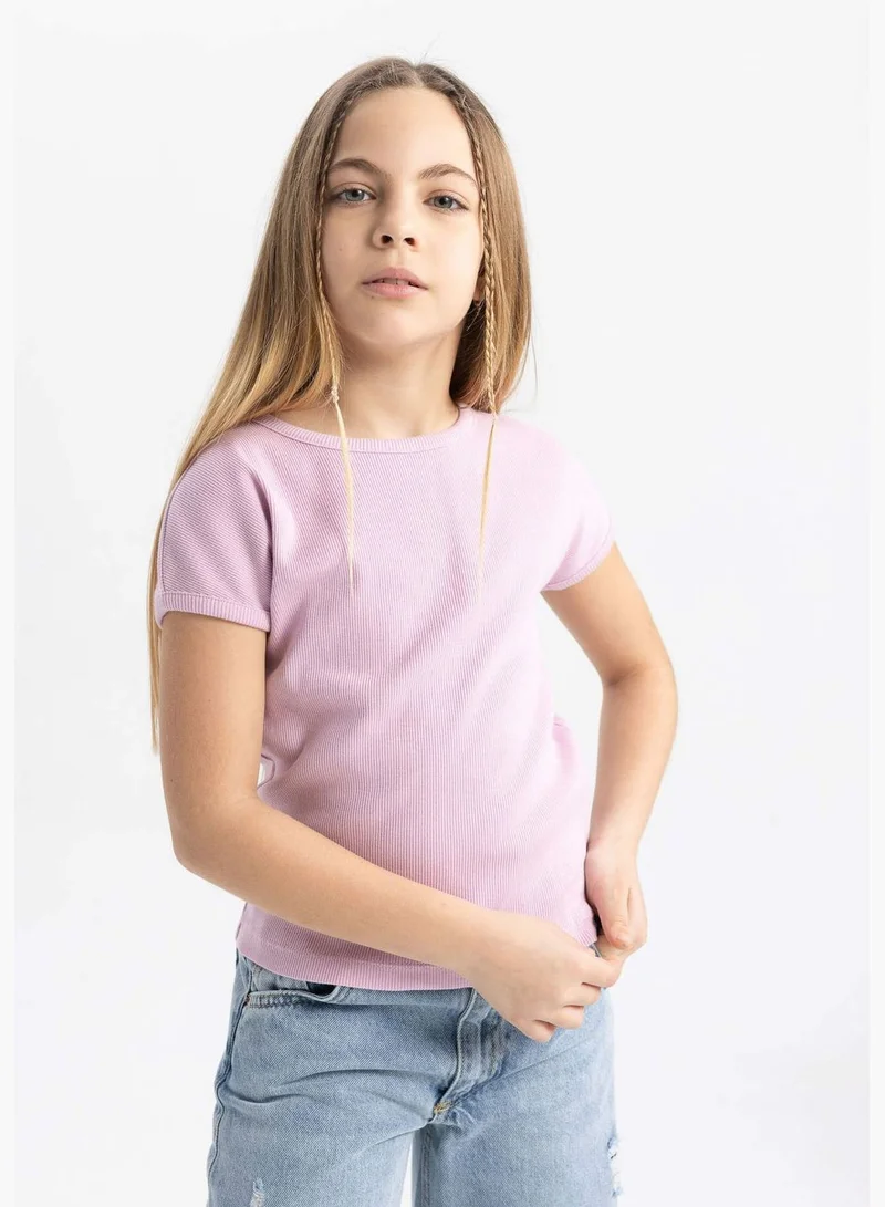 DeFacto Girl Knitted Short Sleeve Body Slim Fit
