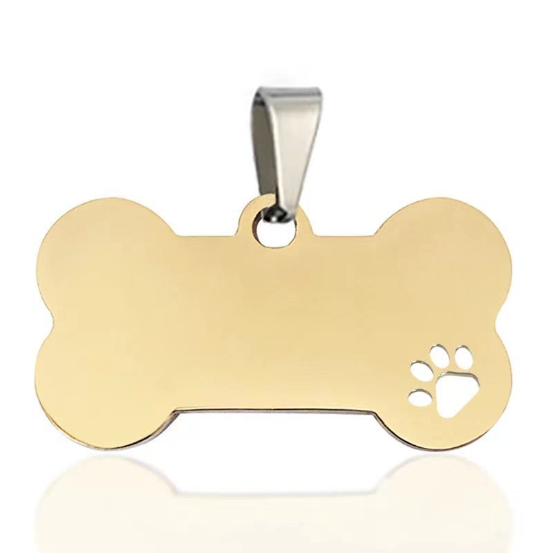 Stainless Steel Dog Tag – Hollow Bone-Shaped Engraved Pet Pendant - Image 3