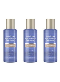 Neutrogena Gentle Oil Free Eye Makeup Remover & Cleanser For Sensitive Eyes Non Greasy Makeup Remover Removes Waterproof Mascara Dermatologist & Ophthalmologist Tested 3 X 5.5 Fl. Oz  - Image 1