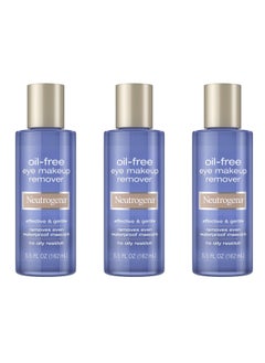 Neutrogena Gentle Oil Free Eye Makeup Remover & Cleanser For Sensitive Eyes Non Greasy Makeup Remover Removes Waterproof Mascara Dermatologist & Ophthalmologist Tested 3 X 5.5 Fl. Oz  - Image 2