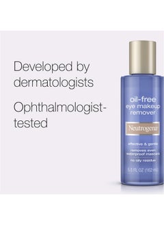 Neutrogena Gentle Oil Free Eye Makeup Remover & Cleanser For Sensitive Eyes Non Greasy Makeup Remover Removes Waterproof Mascara Dermatologist & Ophthalmologist Tested 3 X 5.5 Fl. Oz  - Image 3