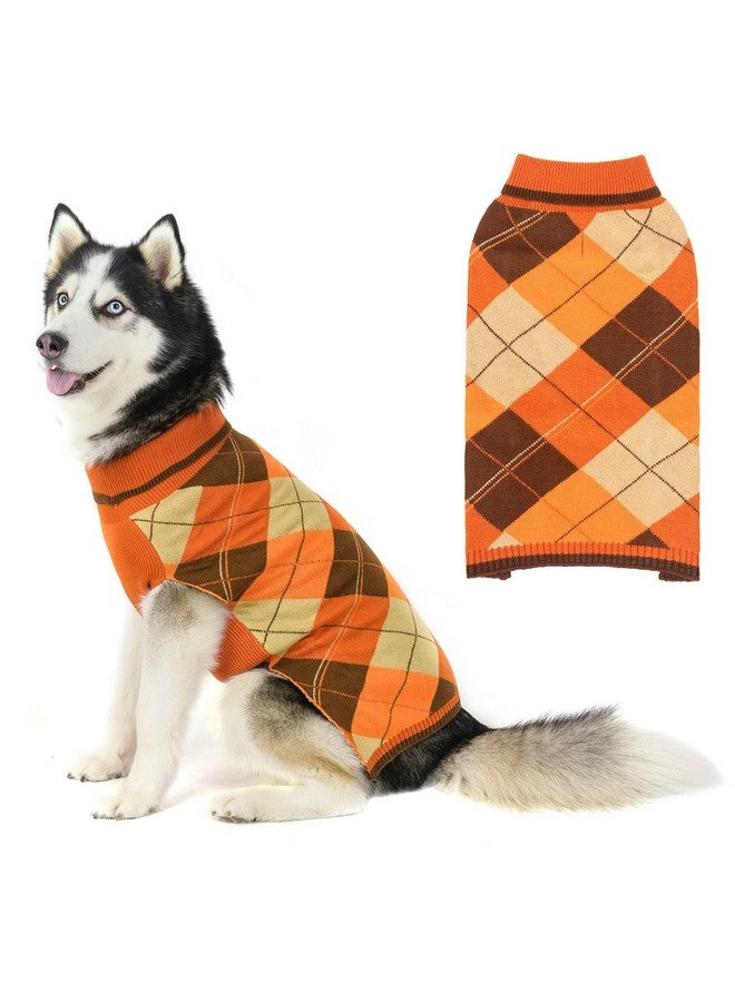 KOOLTAIL Dog Sweater Pet Knitted Clothes - Classic Plaid Pullover Turtleneck Fall Thanksgiving Dog Sweaters With Leash Hole, Thick Cold Weather Dog Outfits For Small Medium Large Dogs Cats Puppy Ml - Image 1