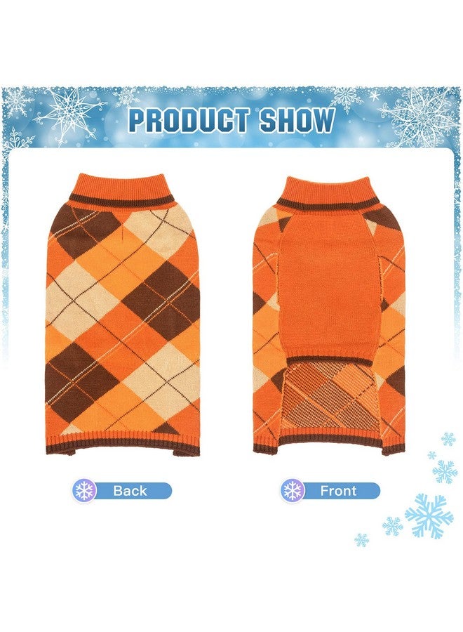 KOOLTAIL Dog Sweater Pet Knitted Clothes - Classic Plaid Pullover Turtleneck Fall Thanksgiving Dog Sweaters With Leash Hole, Thick Cold Weather Dog Outfits For Small Medium Large Dogs Cats Puppy Ml - Image 3