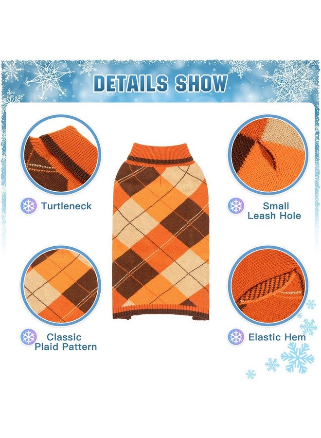 KOOLTAIL Dog Sweater Pet Knitted Clothes - Classic Plaid Pullover Turtleneck Fall Thanksgiving Dog Sweaters With Leash Hole, Thick Cold Weather Dog Outfits For Small Medium Large Dogs Cats Puppy Ml - Image 4