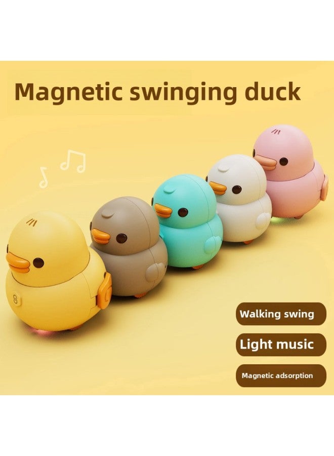 Baby Electric Swing Squad Music Toy Baby Singing Duck Walking Animal Yellow Duck Boy Girl-Color:[Light Music] Rhubarb Duck + Big Powder Duck +3 Ducklings (mail Order Box)  - Image 2