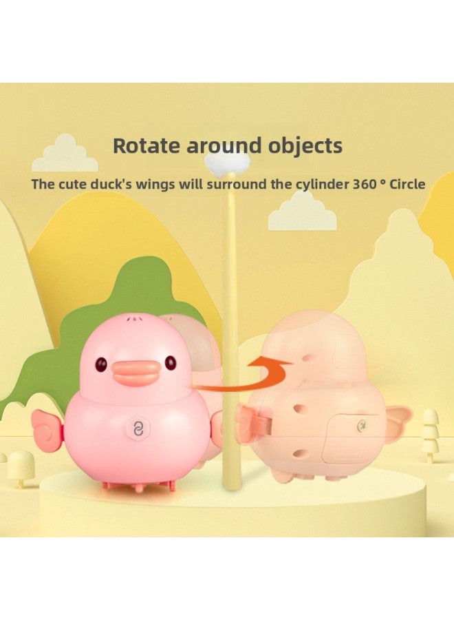Baby Electric Swing Squad Music Toy Baby Singing Duck Walking Animal Yellow Duck Boy Girl-Color:[Light Music] Rhubarb Duck + Big Powder Duck +3 Ducklings (mail Order Box)  - Image 5