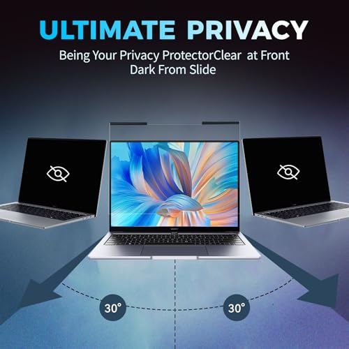 JEAPKA Magnetic Laptop Privacy Screen Filter 14 inch for 16:9 Widescreen Computer Monitor, Removable Anti Blue Light Privacy Shield, Anti-Glare Protector - Image 4