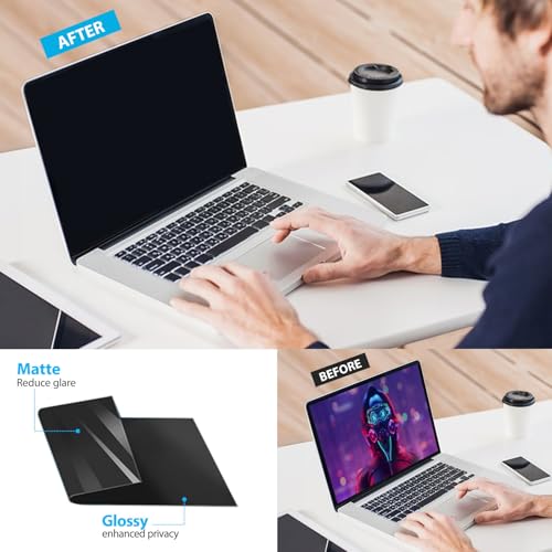 JEAPKA Magnetic Laptop Privacy Screen Filter 14 inch for 16:9 Widescreen Computer Monitor, Removable Anti Blue Light Privacy Shield, Anti-Glare Protector - Image 5