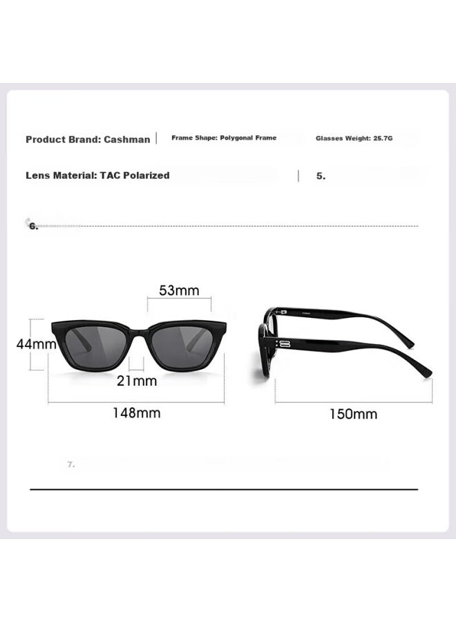 Caxman Vintage Cat Eye Premium Bare Face Gm Sungl Uni Narrow Frame Uv Protection Polarized Driving Small Face Sungl - Image 2