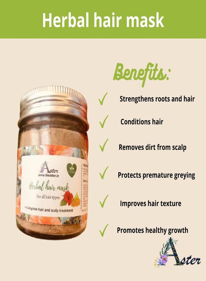 Aster hair mask , herbal hair mask, Amla, hibiscus, Methi, Bhringraj, natural hair pack, scalp cleanse and improved hair texture, No Parabens and sulphate, All hair type - Image 3