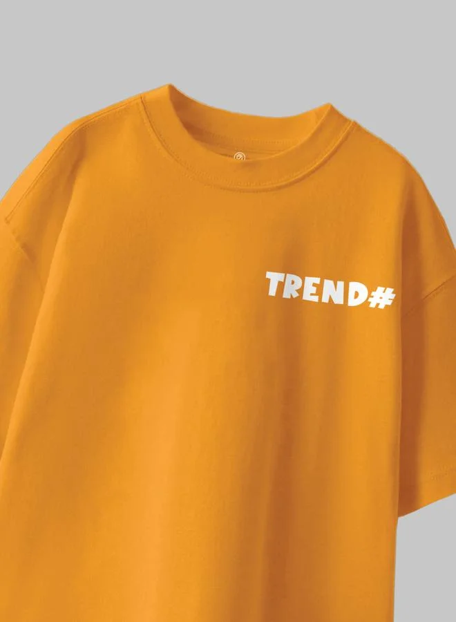 CODEZ Kids Mustard Oversized Cotton T-Shirt