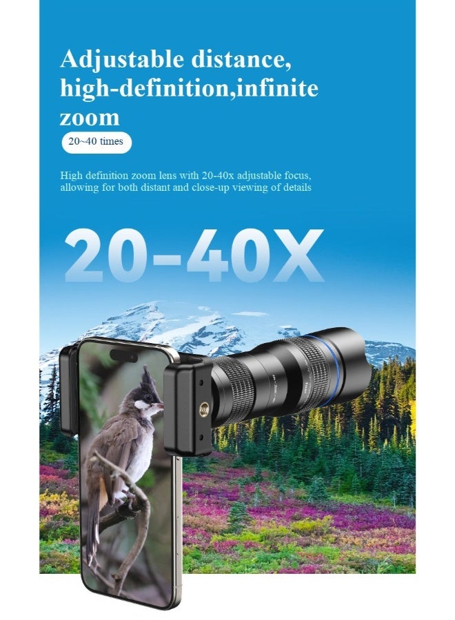 APEXEL 20-40X High-definition Single Tube External Telescope Universal Telephoto Mobile Phone Lens - Image 4