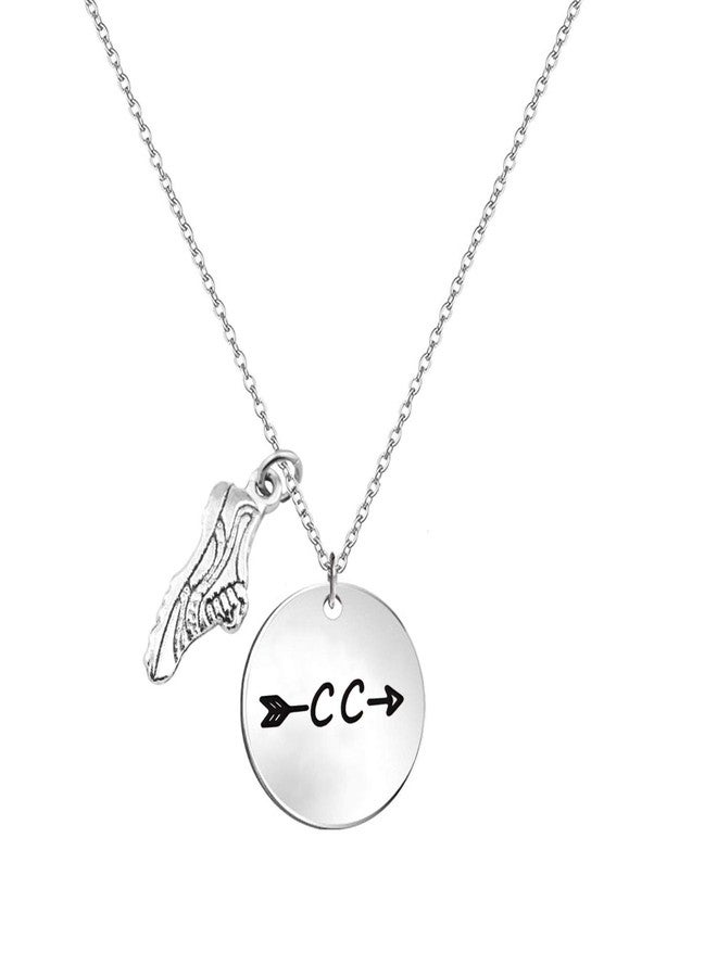 SEIRAA Cross Country Necklace Cross Country Team Gift Running Jewelry Marathon Gifts Runner Jewelry Track Team Gift For Coach (CC necklace) - Image 1