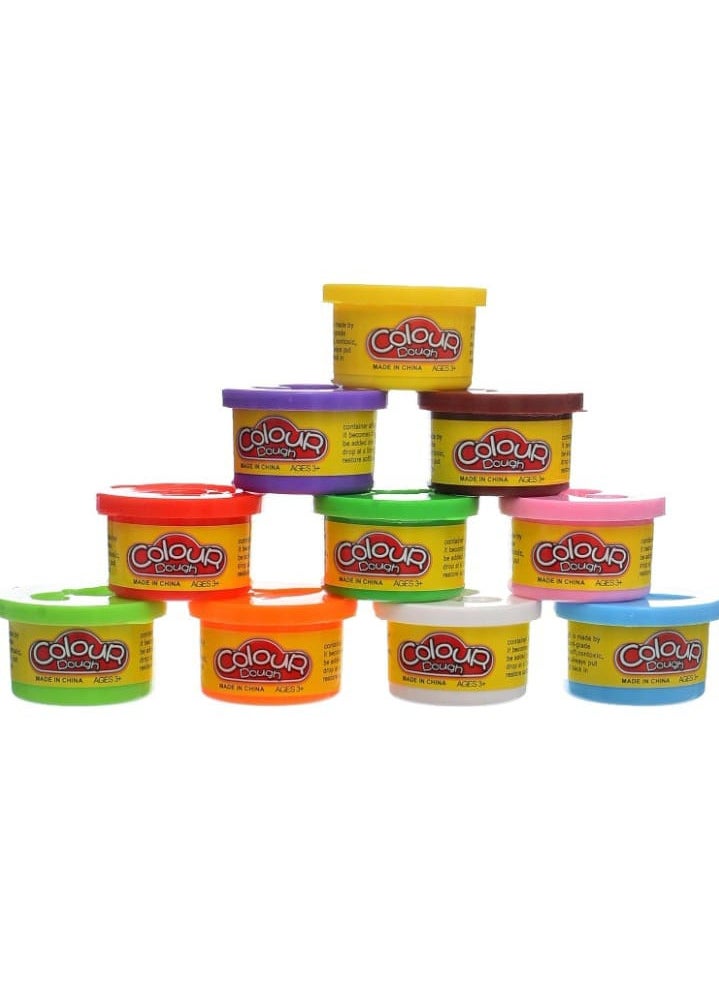 10-piece dough column in different colors for children aged 3 and above. It enhances creativity and motor skills by shaping figures using animal molds. Safe, easy to clean, and perfect for kids to express themselves.  - Image 1