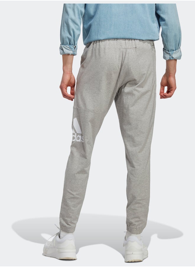 Adidas - Essentials Single Jersey Tapered Badge Of Sport Joggers - Image 1