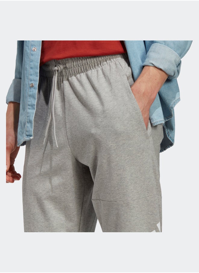 Adidas - Essentials Single Jersey Tapered Badge Of Sport Joggers - Image 1