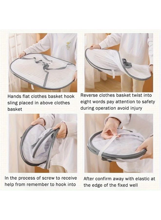 3 Tier Foldable Clothes Drying Rack Zipper Closure Portable Space Saving Indoor Outdoor - Image 5