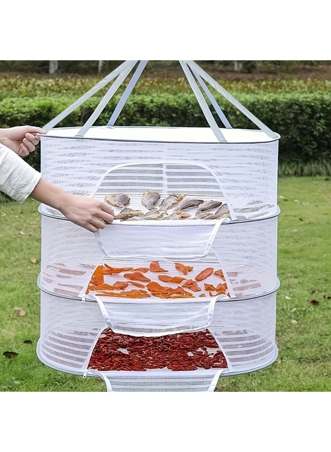 3 Tier Foldable Clothes Drying Rack Zipper Closure Portable Space Saving Indoor Outdoor - Image 2