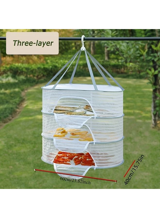 3 Tier Foldable Clothes Drying Rack Zipper Closure Portable Space Saving Indoor Outdoor - Image 4