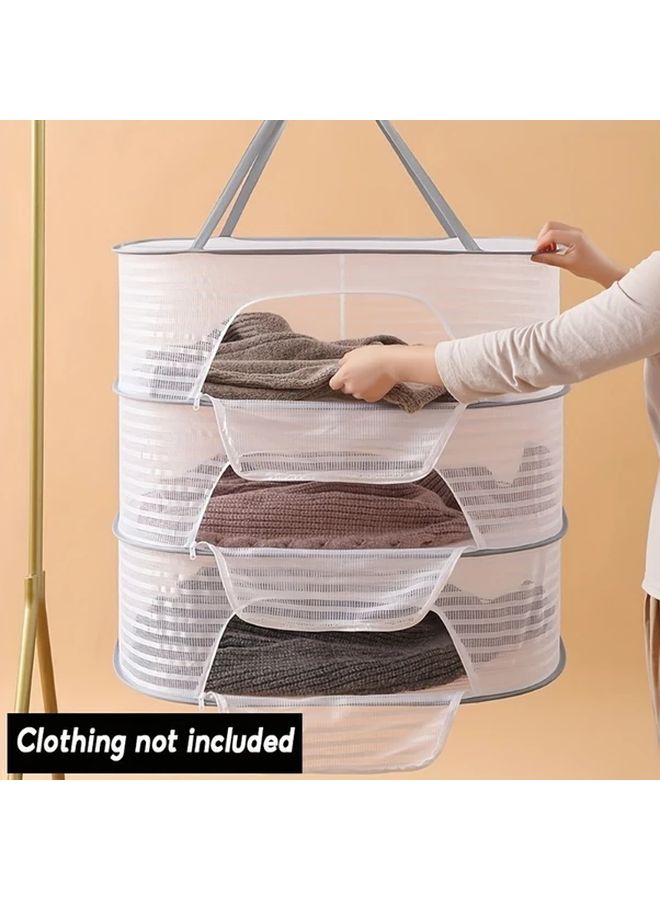 3 Tier Foldable Clothes Drying Rack Zipper Closure Portable Space Saving Indoor Outdoor - Image 3