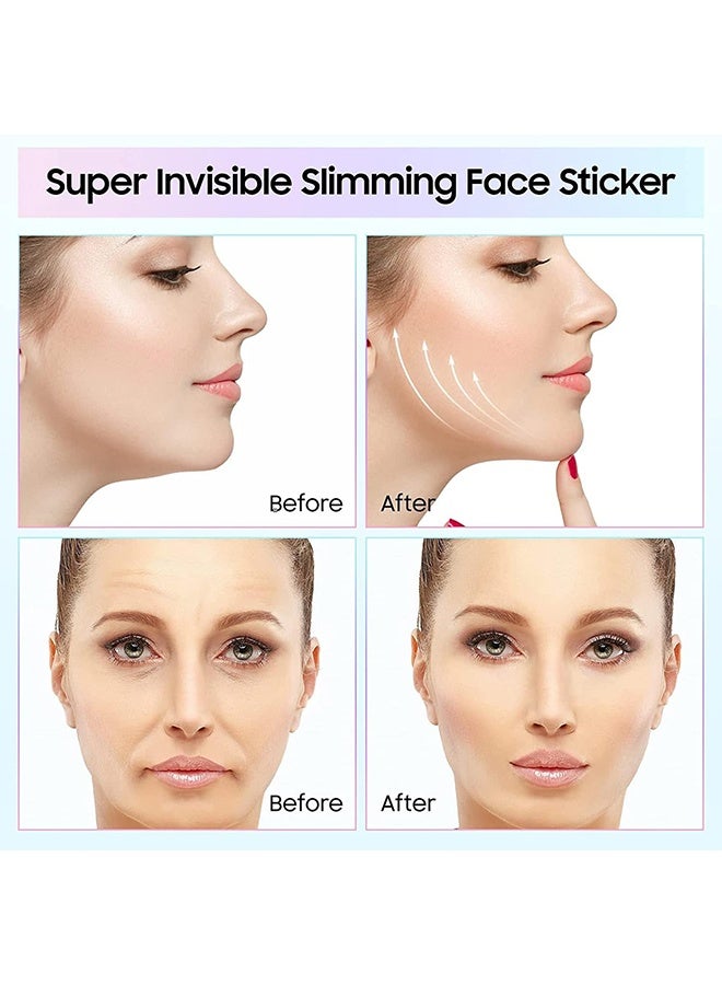 40 Pcs Face, Neck and Jawline Lifting Patches - Face Lifting Patch, Face Lift Tape, High Elasticity Invisible Facial Lift Tape, Tightening Double Chin, Eye Skin, Facial Wrinkles, Sagging Skin (Clear) - Image 3