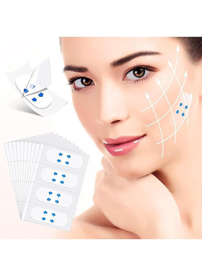 40 Pcs Face, Neck and Jawline Lifting Patches - Face Lifting Patch, Face Lift Tape, High Elasticity Invisible Facial Lift Tape, Tightening Double Chin, Eye Skin, Facial Wrinkles, Sagging Skin (Clear) - Image 1