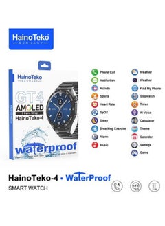 Haino Teko GT4 Round Screen AMOLED Display Smart Watch With Straps and Wireless Charger Silver  - Image 3