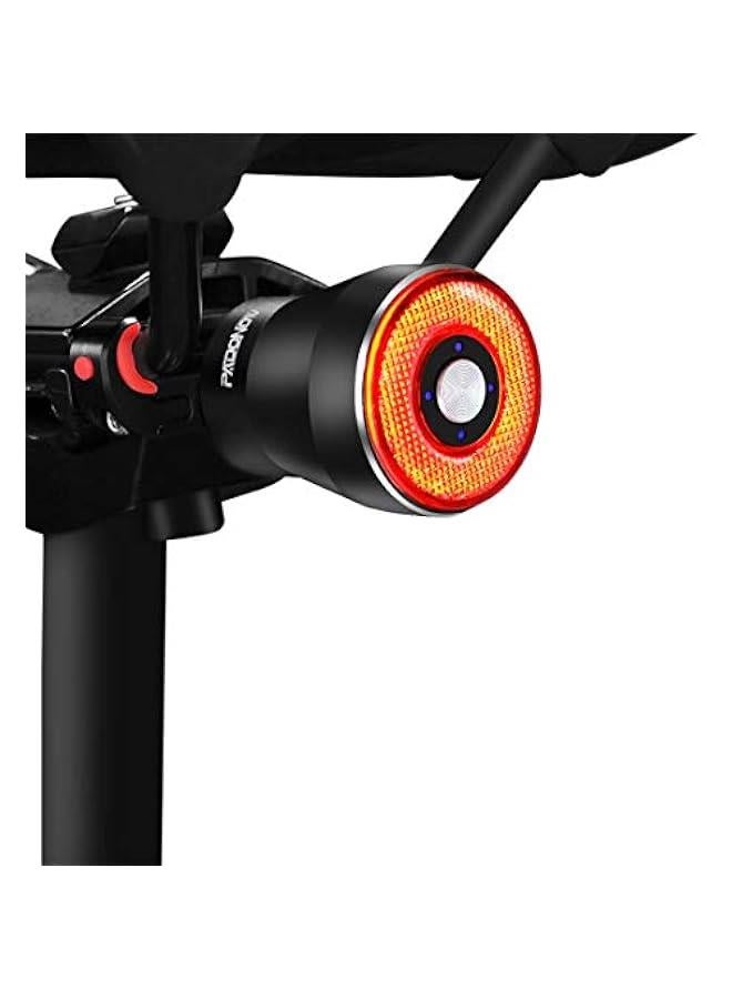 Arabest Smart Bike Tail Light: Auto On/Off Flashing Lights Red Back Led Warning Flashlight Easy Mount Cycling Safety Brake Taillight USB Rechargeable Ultra Bright Light Sensing Bicycle Rear Light - Image 1