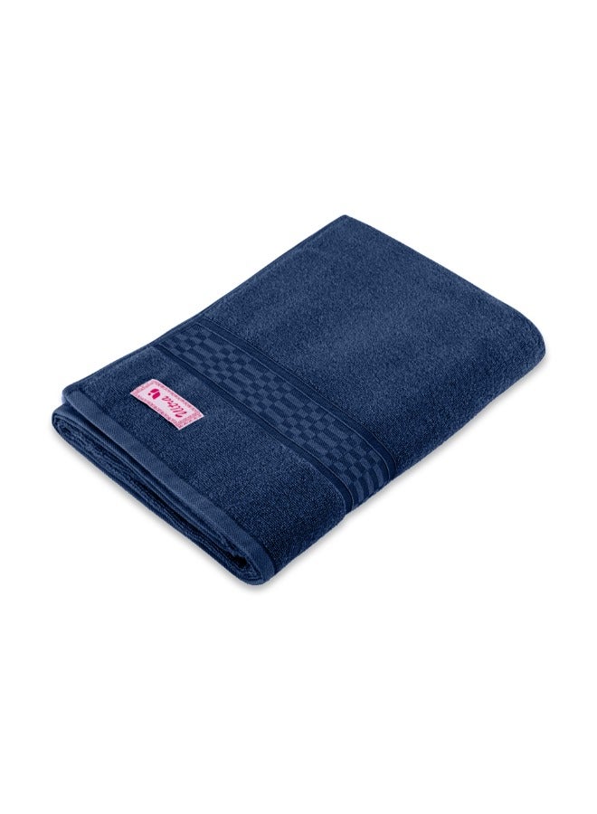 BYFT Home Ultra (Blue) Premium Cotton Bath Sheet (90 X 180 Cm-Set Of 1) Highly Absorbent, High Quality Bath Linen With Checkered Dobby 550 Gsm - Image 3