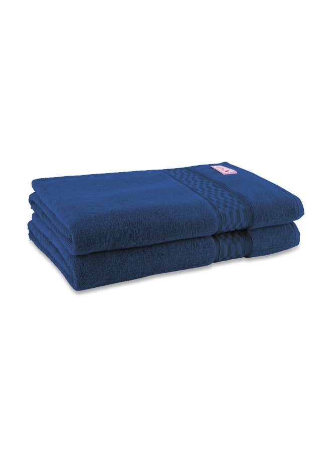 BYFT Home Ultra (Blue) Premium Cotton Bath Sheet (90 X 180 Cm-Set Of 1) Highly Absorbent, High Quality Bath Linen With Checkered Dobby 550 Gsm - Image 4