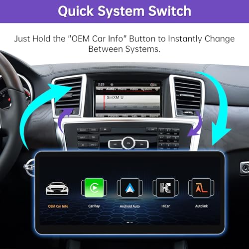 NINETOM 2026 Upgraded 12.3" Ultra-Narrow Touchscreen Wireless CarPlay Android Auto Receiver Compatible with Mercedes-Benz ML GL W166 X166 (2012–2015), for NTG 4.5/4.7 System - Image 4