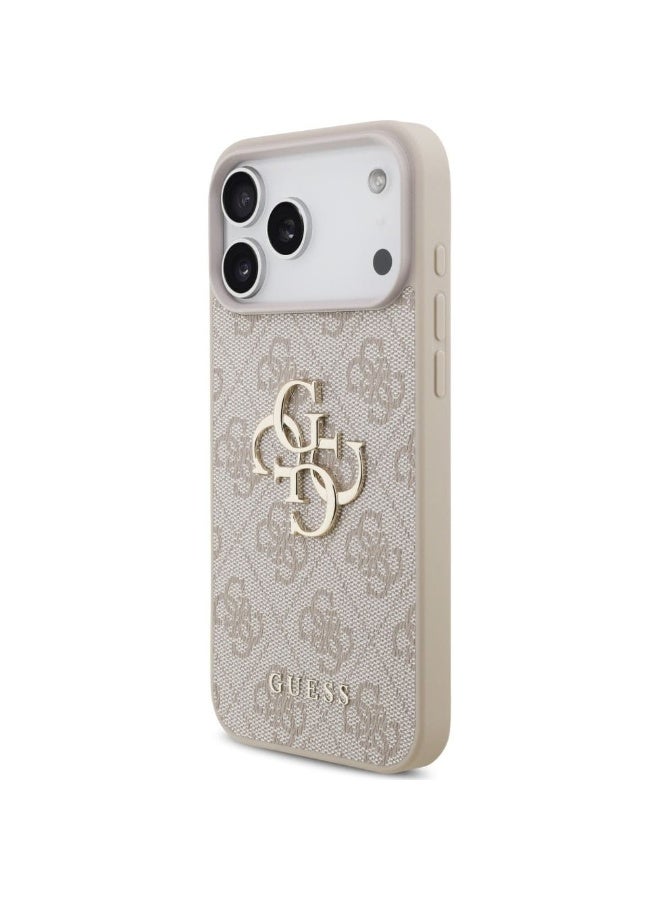 جس جراب Guess Hardcase 4G Big Metal Logo لهاتف iPhone 17 Pro Max، وردي - Image 3