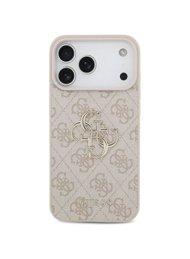 جس جراب Guess Hardcase 4G Big Metal Logo لهاتف iPhone 17 Pro Max، وردي - Image 4