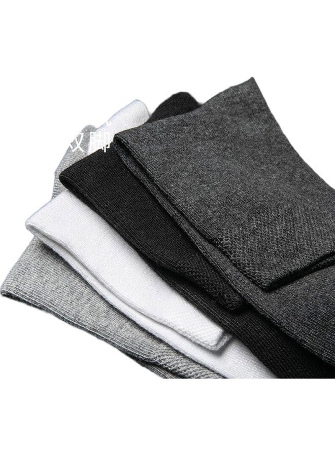 Fleece Socks For Men, Mid-Calf Socks For Spring And Autumn, 100% Pure Cotton, 7A Antibacterial And Odor-Resistant, Business Casual Long Socks, 10 Pairs - Image 2