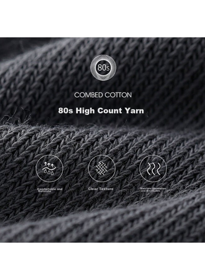 Fleece Socks For Men, Mid-Calf Socks For Spring And Autumn, 100% Pure Cotton, 7A Antibacterial And Odor-Resistant, Business Casual Long Socks, 10 Pairs - Image 4