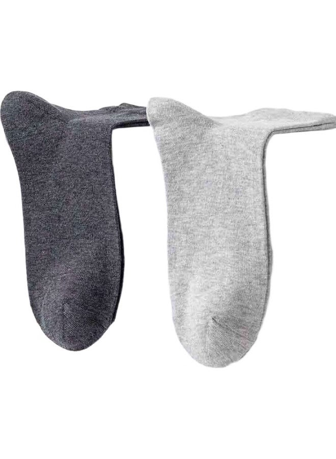 Fleece Socks For Men, Mid-Calf Socks For Spring And Autumn, 100% Pure Cotton, 7A Antibacterial And Odor-Resistant, Business Casual Long Socks, 10 Pairs - Image 1