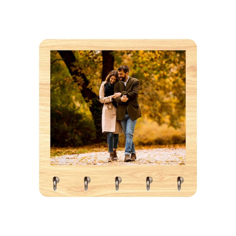 SVM CRAFT Custom Photo Key Holder for Home Wall Stylish Key Stand Key Hanger Key Chain Holders for Wall 7 Personalized Family Name Key Holder Wooden Photo Collage Key Holder Housewarming Gift Newly Married Entryway Organizer Key Hooks Photo Custom Wooden Key Hanger Wall Art Personalized gift 9 inches X 9 inches