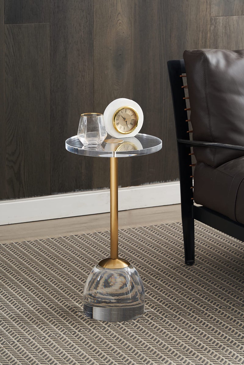 Artmaze Clear Acrylic End Table,Brushed Brass Metal,Side Table for Office,Nightstand for Living Room and Bedroom,Easy Assembly,12x12 inchï¼Œ21.3 inch high - Image 3