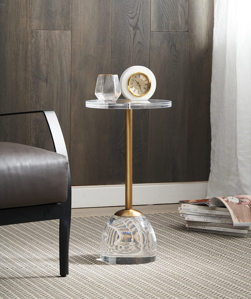 Artmaze Clear Acrylic End Table,Brushed Brass Metal,Side Table for Office,Nightstand for Living Room and Bedroom,Easy Assembly,12x12 inchï¼Œ21.3 inch high - Image 2