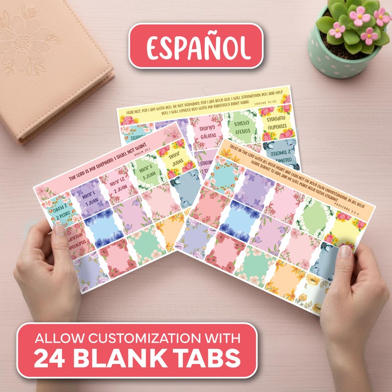 Only Zest Spanish Bible Tabs for Women, Men, Kids, Boys, 90 Large Print Bible Index Tabs for Study Bible, Laminated Easy-to-Read Label, Christian Gift for Church - Image 3