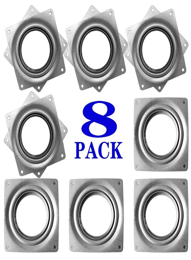 Evadow 8Pack Lazy Susan Hardware, 4INCH Square Rotating Bearing Plate, 300lbs Capacity Lazy Susan Turntable Bearing for for Serving Trays, Kitchen Storage Racks, Craft Table, Zinc Plated Steel Swivel Plate - Image 1