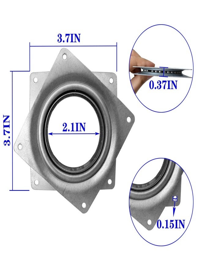 Evadow 8Pack Lazy Susan Hardware, 4INCH Square Rotating Bearing Plate, 300lbs Capacity Lazy Susan Turntable Bearing for for Serving Trays, Kitchen Storage Racks, Craft Table, Zinc Plated Steel Swivel Plate - Image 2