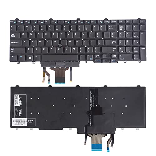 SUNMALL Replacement Keyboard with Backlit and Trackpoint Compatible with Dell Latitude E5550 E5570 E5580 E5590 E5591 5550 5570 5580 5590 5591,Precision 3510 3520 7510 7520 7710 7720 - Image 1