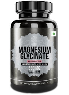 noble nature Magnesium Glycinate High Absorption 550MG 120 Veg Capsules  - Image 1