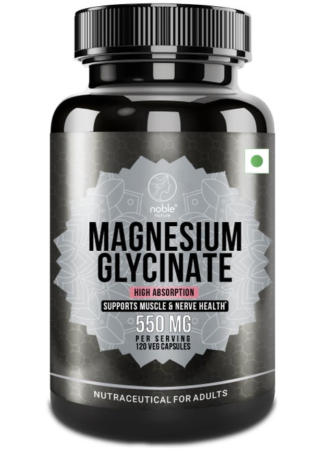 Magnesium Glycinate High Absorption 550MG 120 Veg Capsules