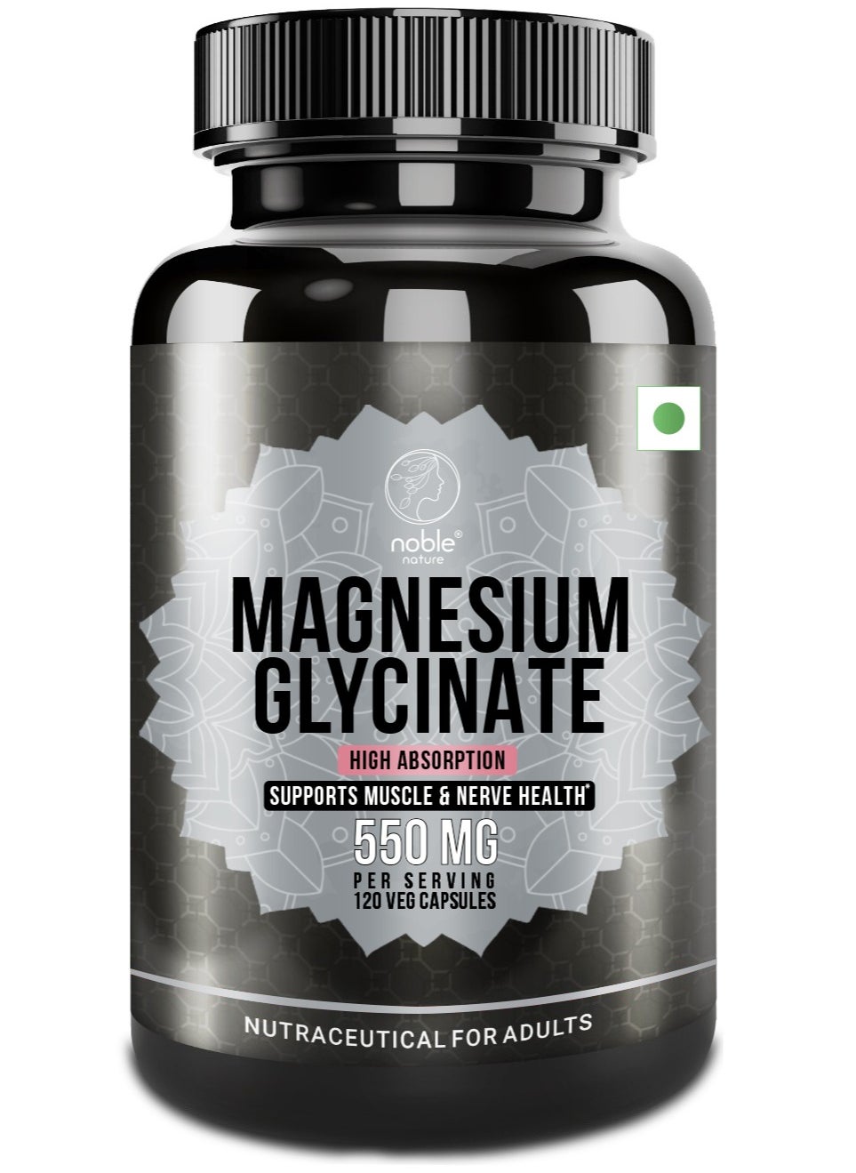 Magnesium Glycinate High Absorption 550MG 120 Veg Capsules 