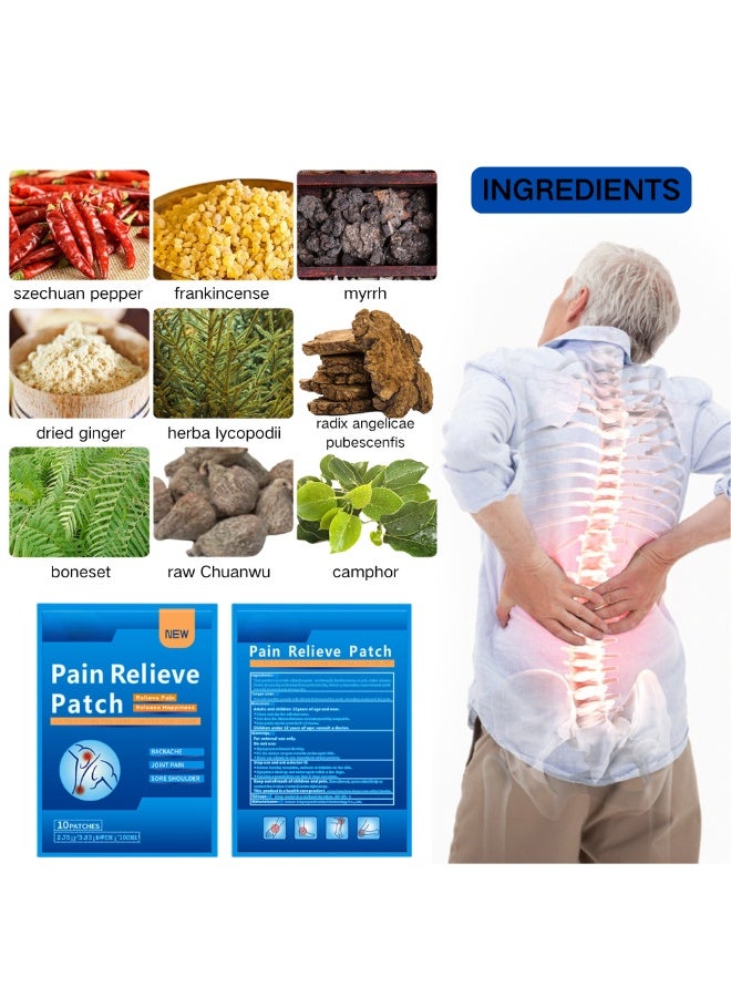 MQ Pain Relief Patches,60 Count Herbal Heat Patches,Herbal Arthritis Pain Patches,Pain Patch for Shoulder Back Knee Neck Waist Pain - Image 2